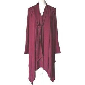 BCBGMAXAZRIA Womens Size 6 Dress‎ Wine Red Draped Neck Twist Front Midi FlowyNWT
